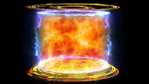 Nuclear Fusion reactor engine simulation lot atomic collision to release ma.. Stock Footage 246703288