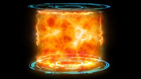 Nuclear fusion reactor simulation of atomic collision to begin release mass.. Stock Illustration