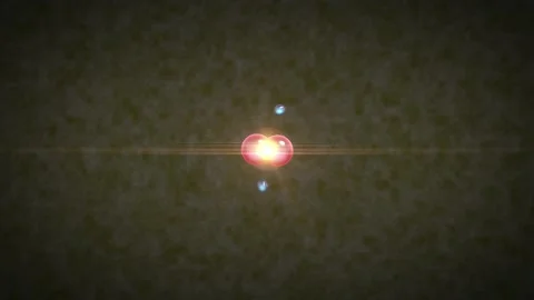 Nuclear Fusion within the sun and stars: Hydrogen atoms forming Helium Stock Footage