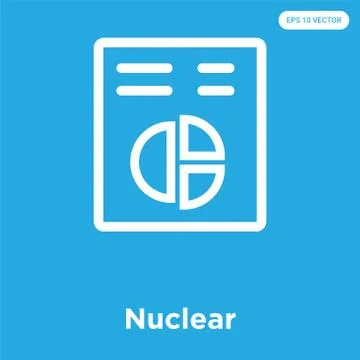 Nuclear icon isolated on blue background Free Stock Illustration