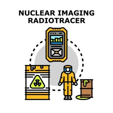 Nuclear imaging using radiotracer concept illustration Stock Illustration