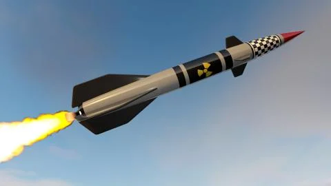 Nuclear missile. 3D render Stock Illustration