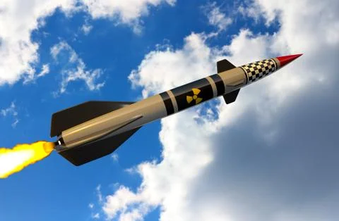 Nuclear missile. 3D render Stock Illustration