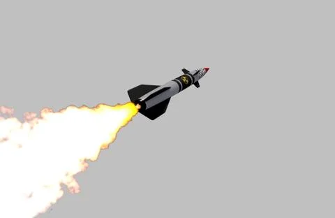 Nuclear missile. 3D render Stock Illustration