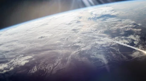 Nuclear Missile Launch from Orbit Stock Footage 63071984