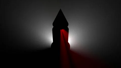 A nuclear missile is preparing for takeoff. Seamless loop. Stock Footage 137895505