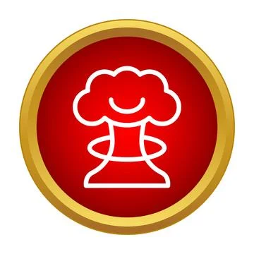 Nuclear mushroom cloud bomb explosion representing destruction icon Stock Illustration
