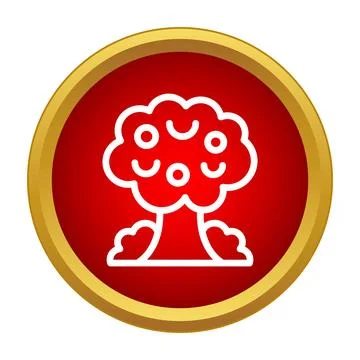 Nuclear mushroom cloud explosion icon symbol button Stock Illustration