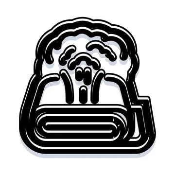 Nuclear mushroom cloud explosion monochrome vector line icon Stockillustratie