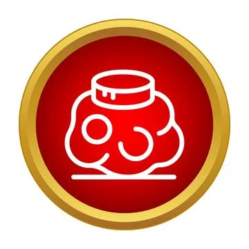 Nuclear mushroom cloud explosion symbol on red background Stock Illustration