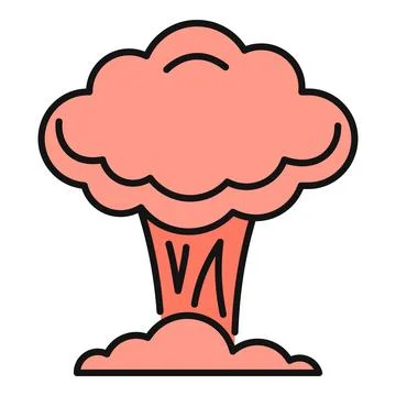 Nuclear mushroom cloud explosion symbolizing war and destruction Stock Illustration