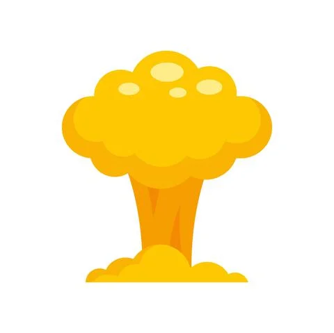 Nuclear mushroom icon flat isolated vector Stock Illustration
