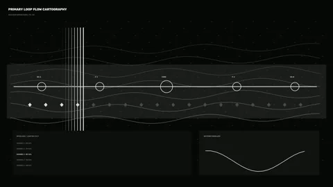 Nuclear Operations Flow Control HUD Seamless Loop Stock Footage 342279880