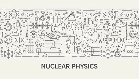 Nuclear Physics Banner Concept Stock Illustration