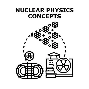 Nuclear physics concepts exploring atomic energy applications Stock Illustration