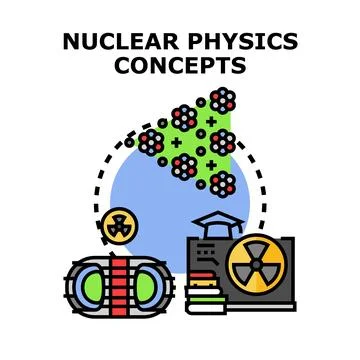 Nuclear physics concepts exploring atomic energy applications Stock Illustration
