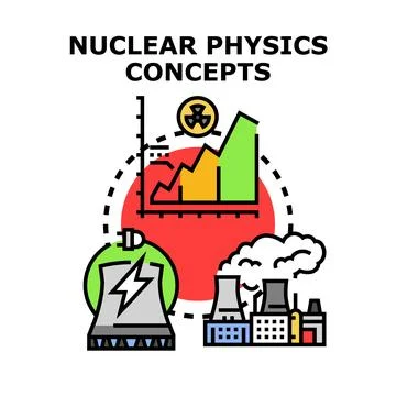 Nuclear physics concepts exploring power and energy Stock Illustration