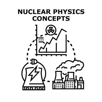 Nuclear physics concepts exploring power and energy Illustrazione stock