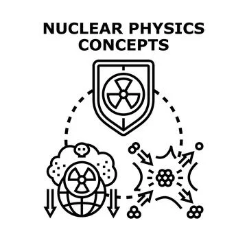 Nuclear physics concepts with fission, hazard, and protection Stock Illustration