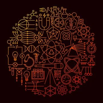 Nuclear Physics Icon Circle Concept Stock Illustration