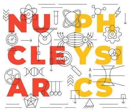 Nuclear Physics Line Concept Stock Illustration