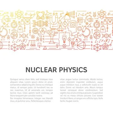 Nuclear Physics Line Template Stock Illustration