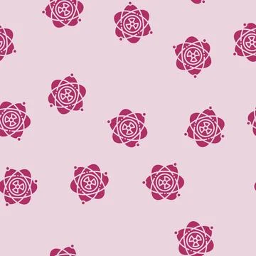 Nuclear physics nuclear energy glyph seamless pattern Stock Illustration