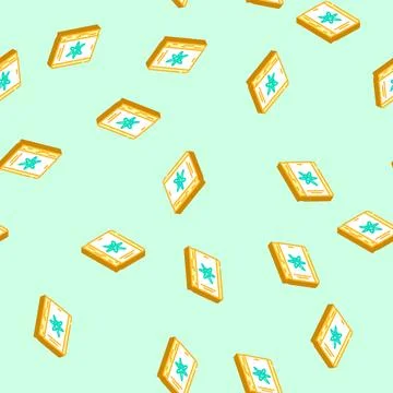 Nuclear physics nuclear energy isometric icon seamless pattern Stock Illustration