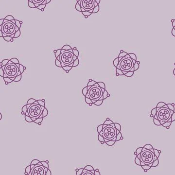 Nuclear physics nuclear energy line seamless pattern Stock Illustration
