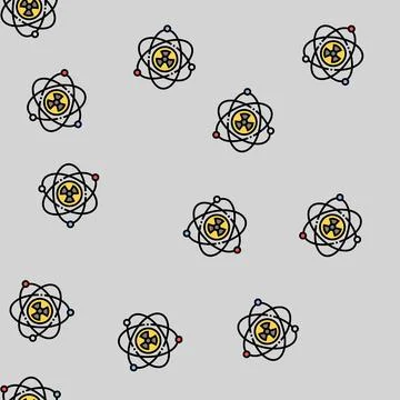 Nuclear physics nuclear energy vector seamless pattern Stock Illustration