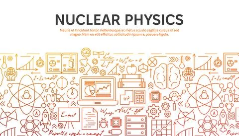 Nuclear Physics Outline Concept Stock Illustration