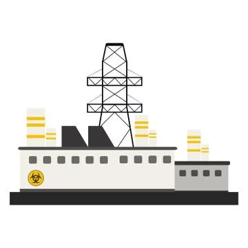 Nuclear plant building Ilustración de archivo