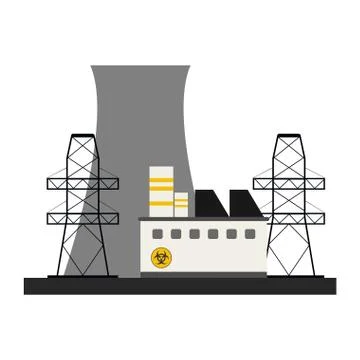 Nuclear plant building Ilustración de archivo