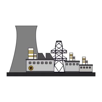 Nuclear plant building Ilustración de archivo