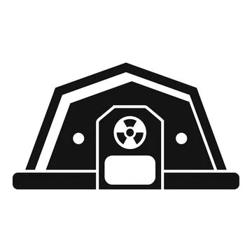 Nuclear plant building processing radioactive material icon Ilustración de archivo