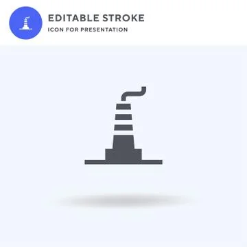 Nuclear Plant icon vector, filled flat sign, solid pictogram isolated on whit Illustrazione stock