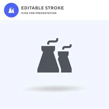 Nuclear Plant icon vector, filled flat sign, solid pictogram isolated on whit Stock Illustration