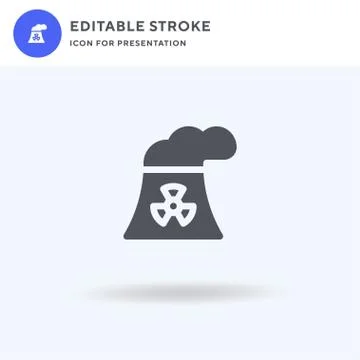 Nuclear Plant icon vector, filled flat sign, solid pictogram isolated on white Illustrazione stock