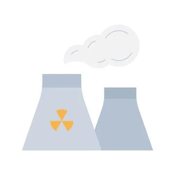 Nuclear Plant icon vector image. Illustrazione stock