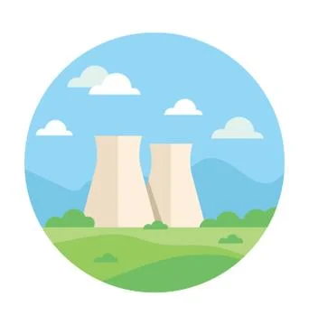 Nuclear Plant Vector Icon Illustrazione stock