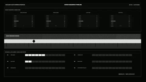 Nuclear Plant Warning HUD Interface Stock Footage 342284351
