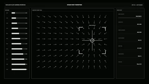 Nuclear Plant Warning Interface Seamless Loop Stock Footage 342283465
