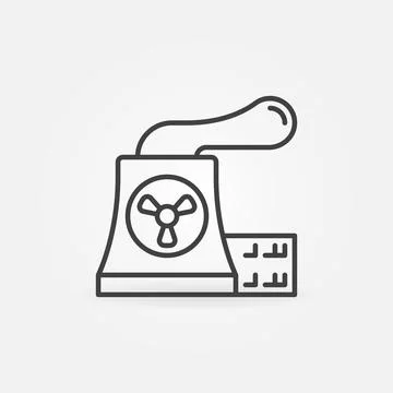 Nuclear Pollution linear vector concept icon or symbol Stock Illustration