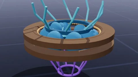 Nuclear pore molecular biology 3d loop 3D animation seamless loop Stock-Footage 341733730