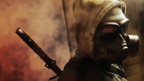 Nuclear post-apocalypse survivors Stock-Footage 88773434