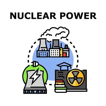 Nuclear power generation energy and sustainable development concept Stock Illustration