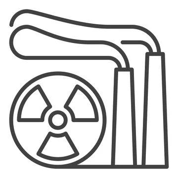 Nuclear Power Generator vector Radiation icon or symbol in outline style イラスト素材
