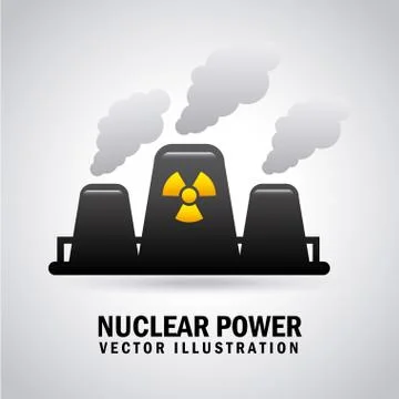 Nuclear power over gray background vector illustration Ilustração Stock