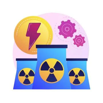 Nuclear power plant, atomic reactors, energy production vector concept metaphor. Stock Illustration