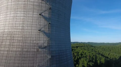 Nuclear Power Plant Cooling Tower Stock Footage 63798642